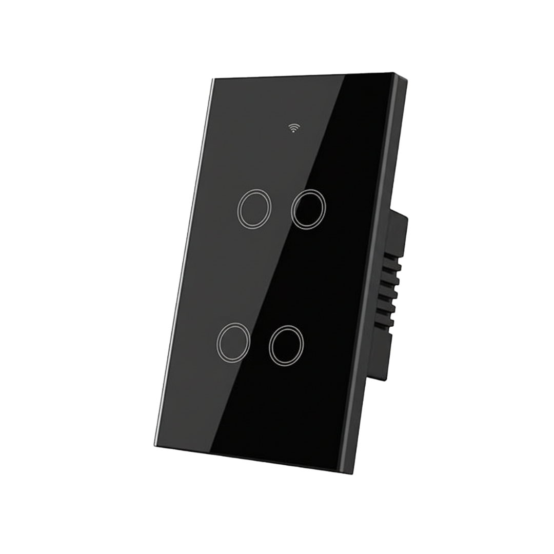 Interruptor inteligente 4 Botones Color Negro