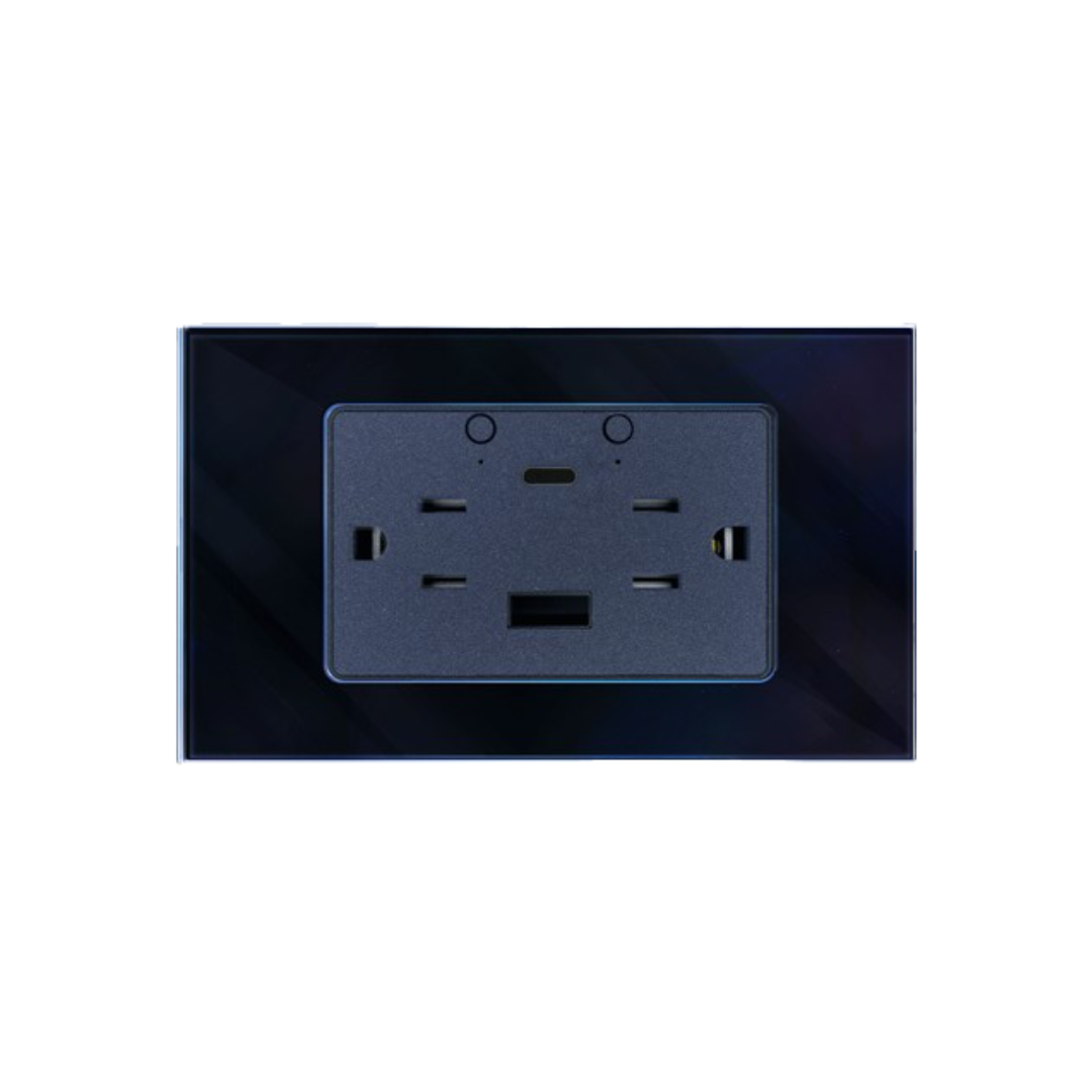 Tomacorriente Inteligente con USB y tipo C Color Negro