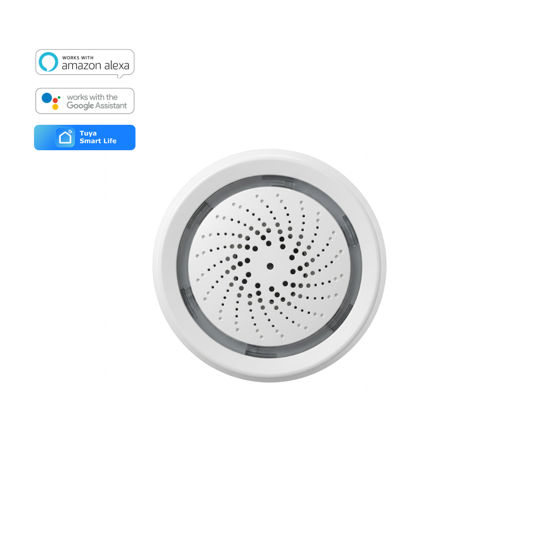 Sirena Inteligente Wi-Fi (100-120dB con Respaldo de Batería)