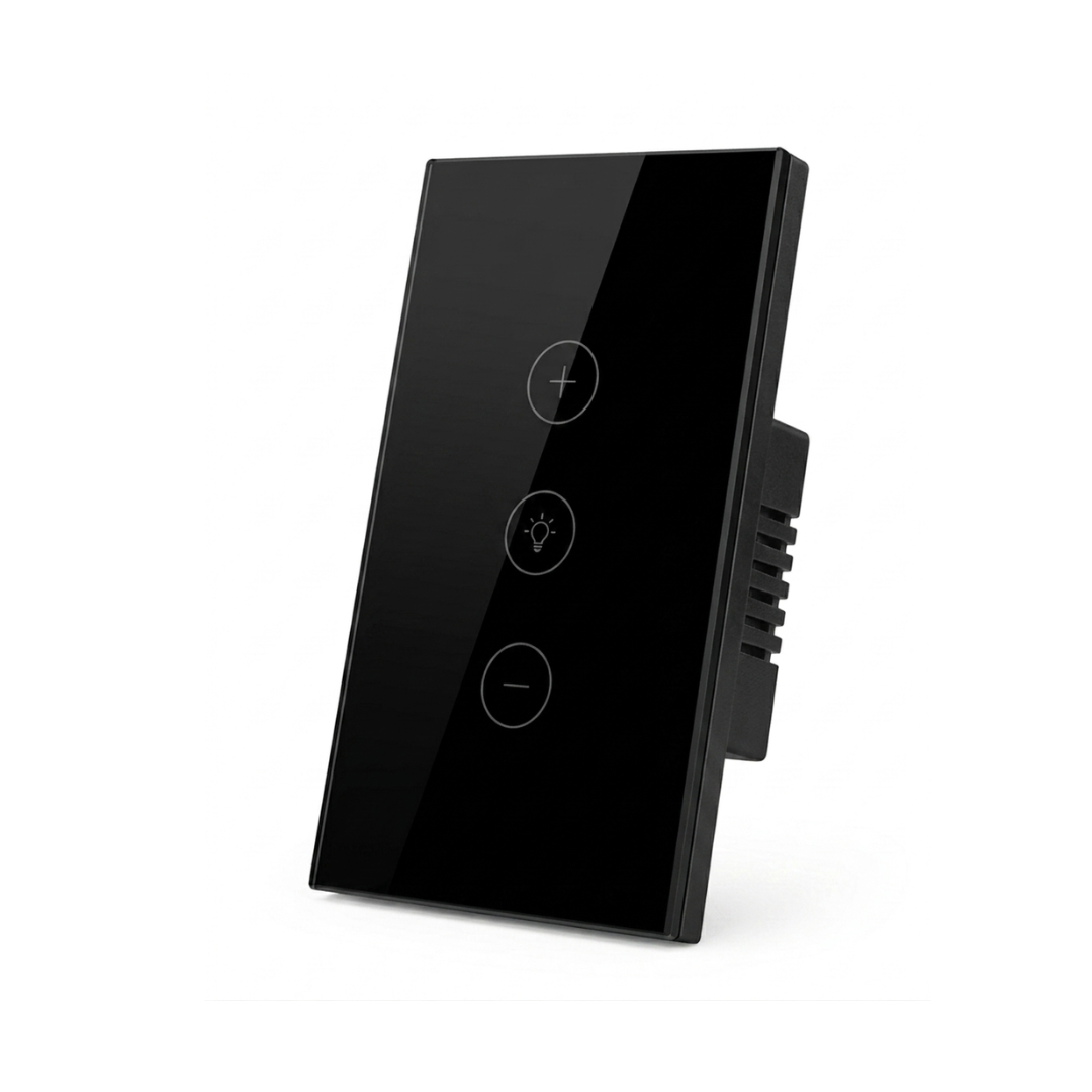 Interruptor Regulador Táctil Inteligente 1 Botón  Wi-Fi (Dimmer) Color Negro