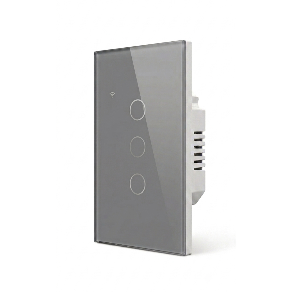 Interruptor inteligente WIFI 3 Botones Color Gris