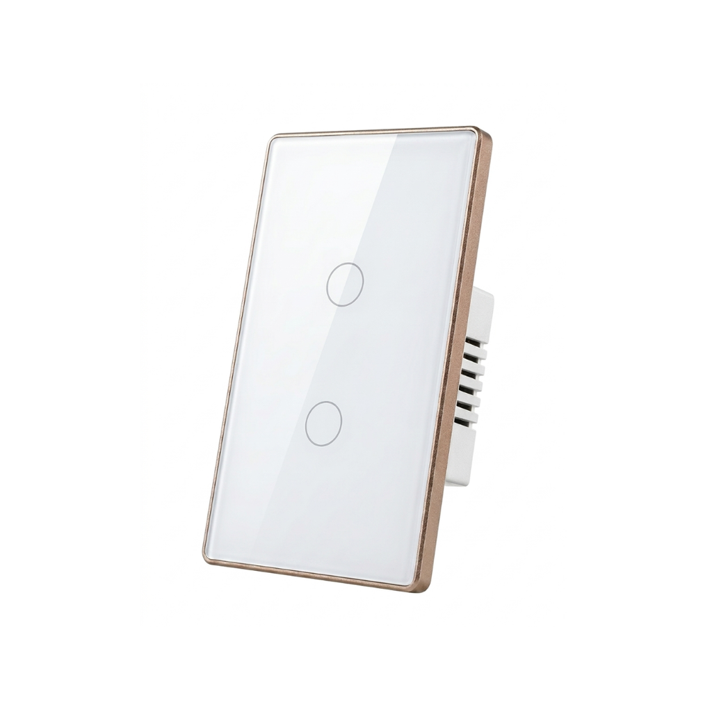 Interruptor Táctil Inteligente 2 Botones Zigbee 3.0 con Marco Metálico Color Blanco