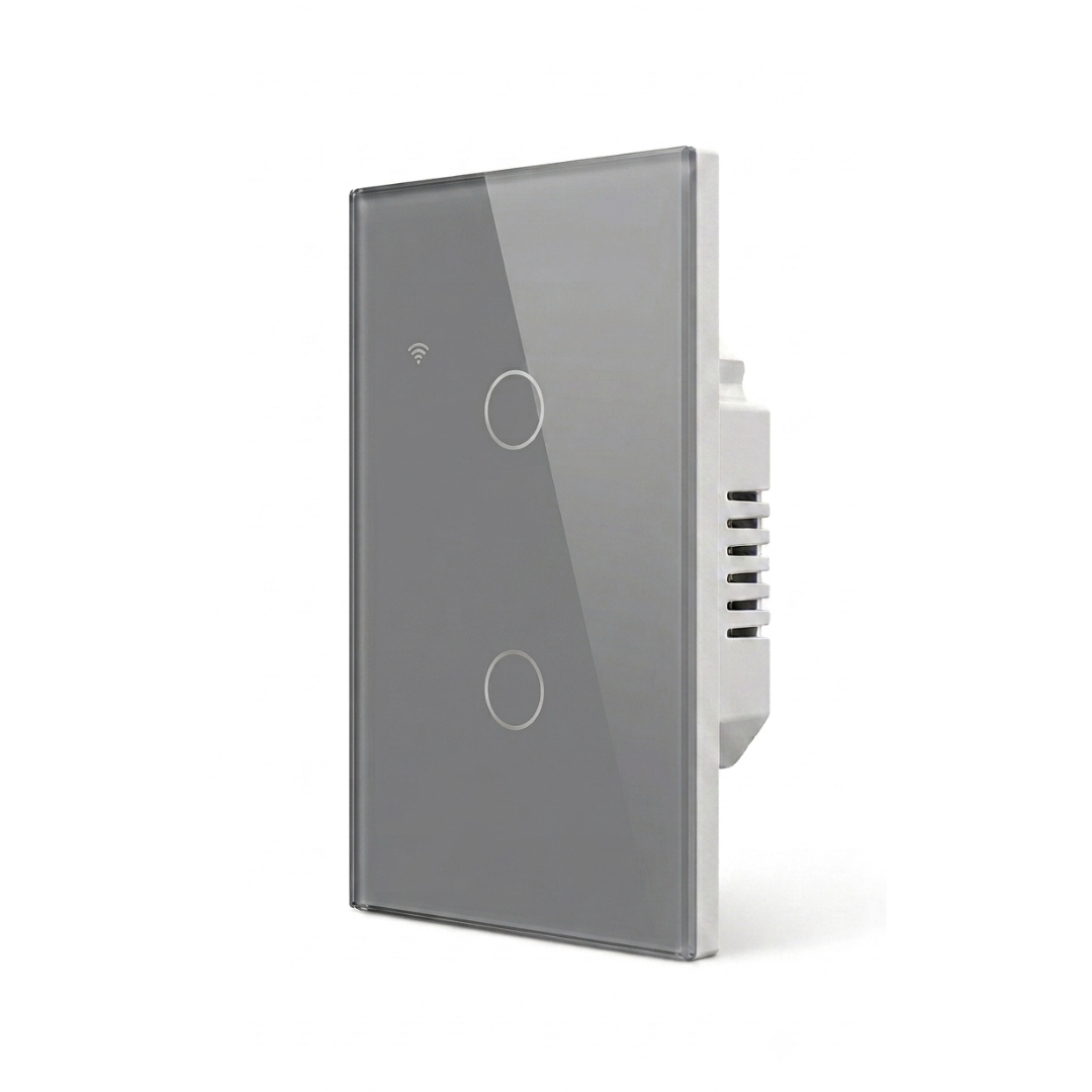 Interruptor inteligente WIFI 2 Botones Color Gris