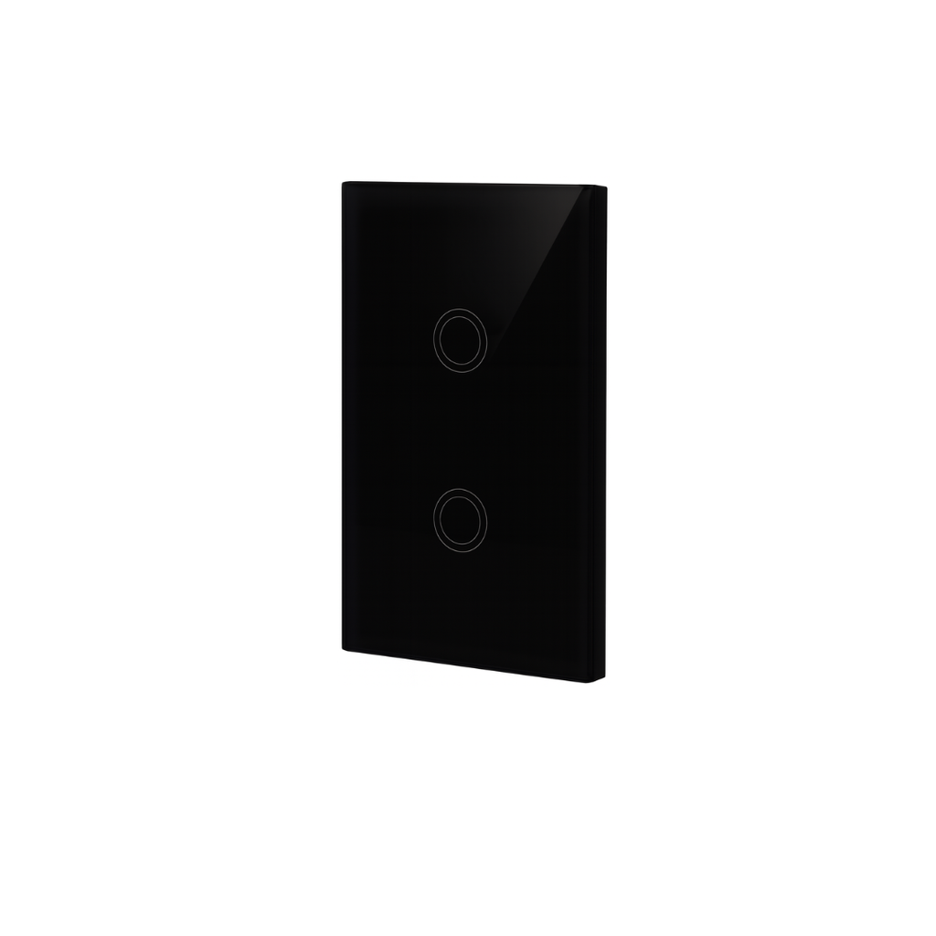Interruptor inteligente 2 Botones Color Negro RF433 | Ideal para sistemas 3way
