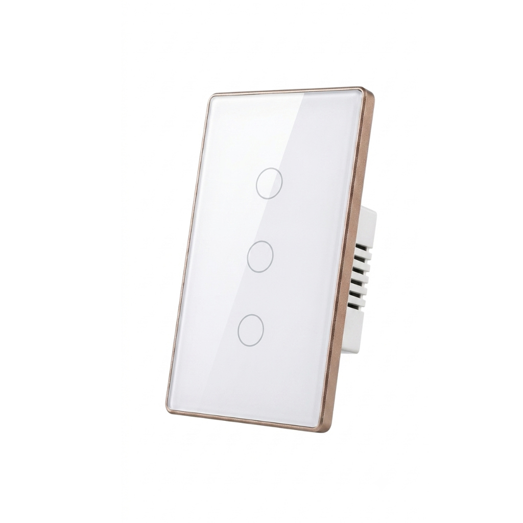 Interruptor Táctil Inteligente 3 Botones Zigbee 3.0 con Marco Metálico Color Blanco