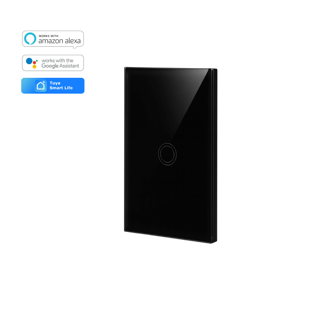 Interruptor inteligente 1 Botón Color Negro RF433 | Ideal para sistemas 3way