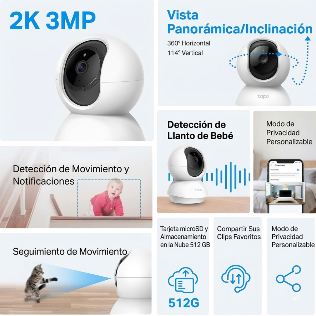 Cámara de Seguridad Tapo C210  2K (PACK 2)