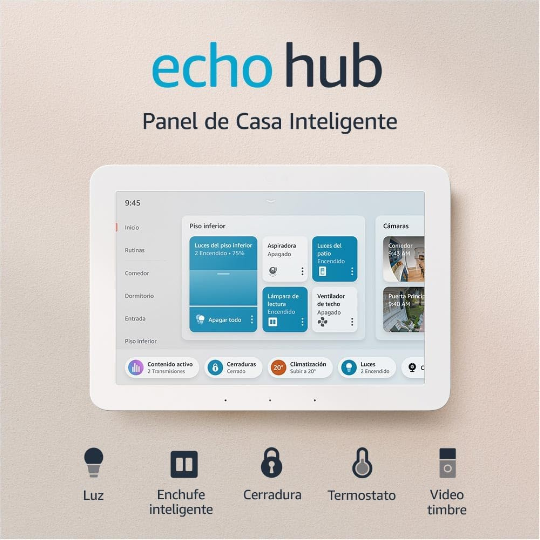 Alexa Echo Hub 8 Panel de Smart Home de 8” con Alexa | Compatible con miles de dispositivos