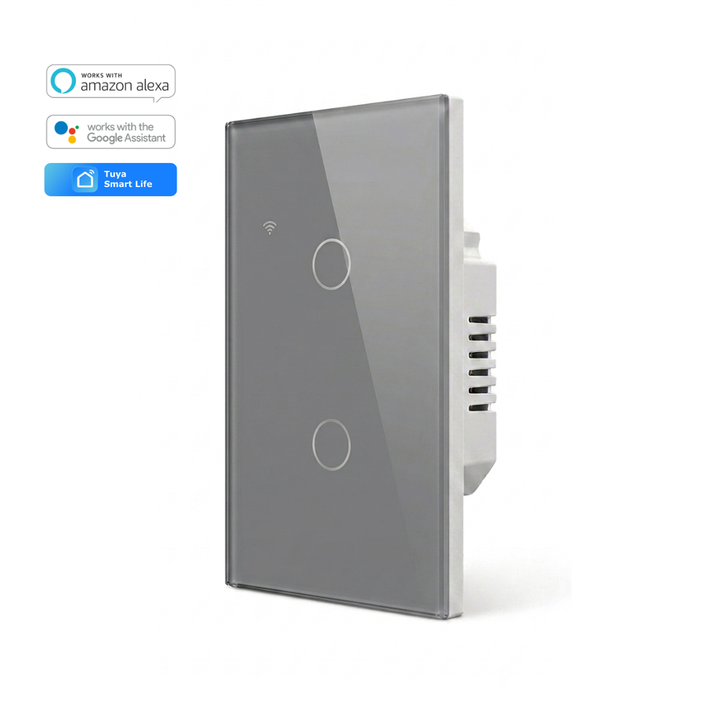 Interruptor inteligente WIFI 2 Botones Color Gris
