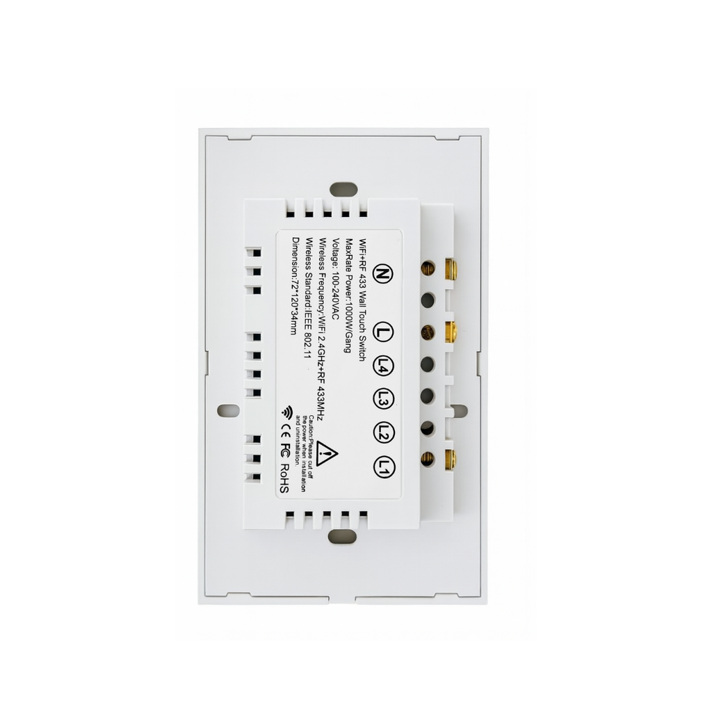 Interruptor inteligente 4 Botones Color Blanco