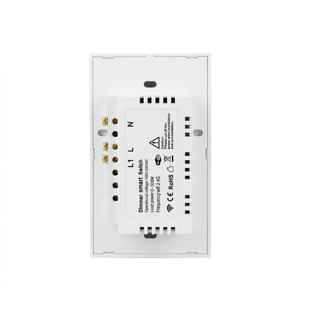 Interruptor Regulador Táctil Inteligente 1 Botón  Wi-Fi (Dimmer) Color Blanco
