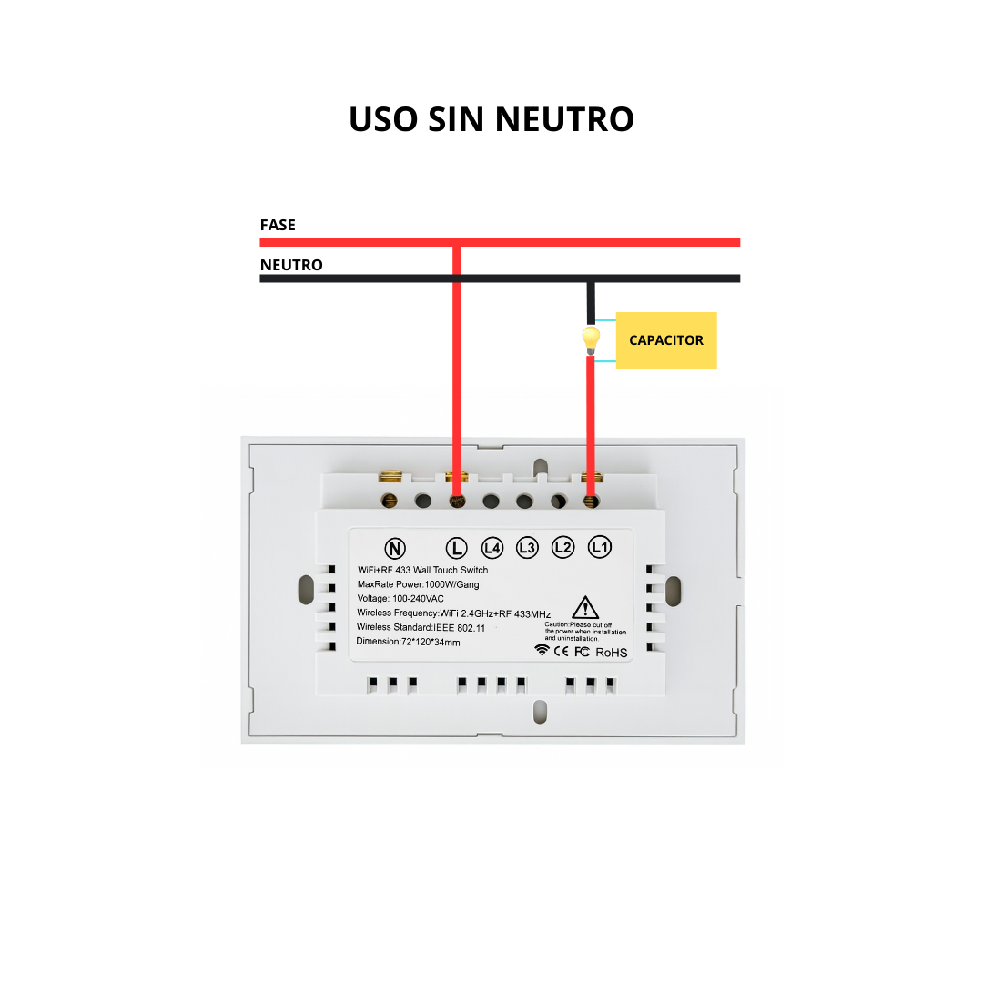 Interruptor inteligente 1 Botón Color Blanco