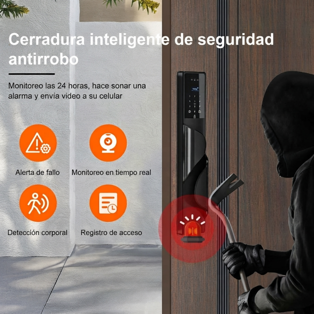 Cerradura Inteligente AURA Wi-Fi de Alta Gama para Exteriores e Interiores