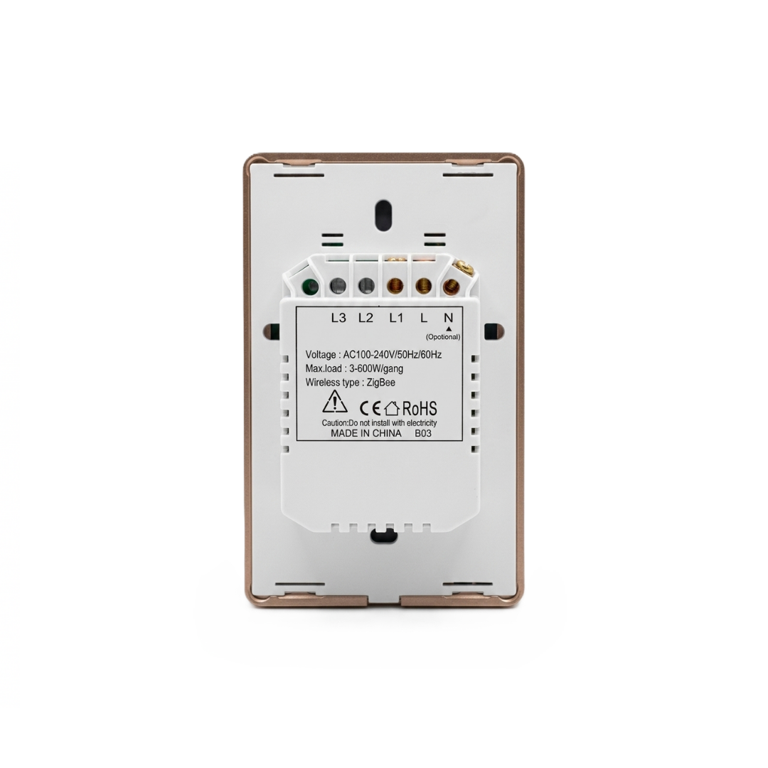 Interruptor Táctil Inteligente 1 Botón Zigbee 3.0 con Marco Metálico Color Blanco