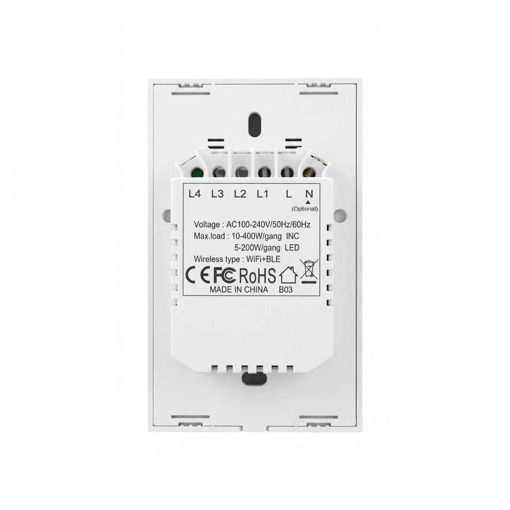 Interruptor inteligente 4 Botones Color Gris