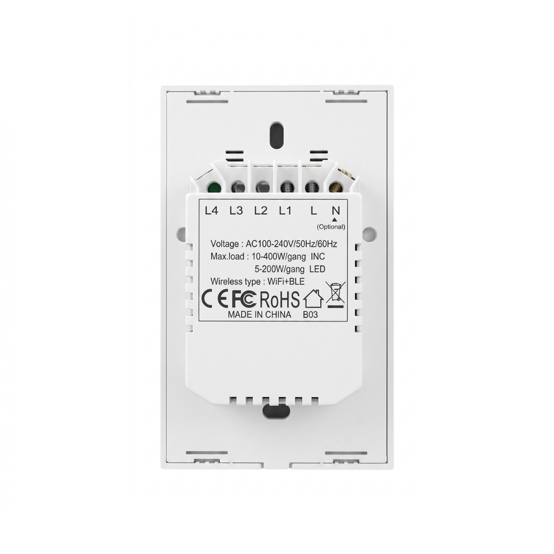 Interruptor inteligente 4 Botones Color Gris