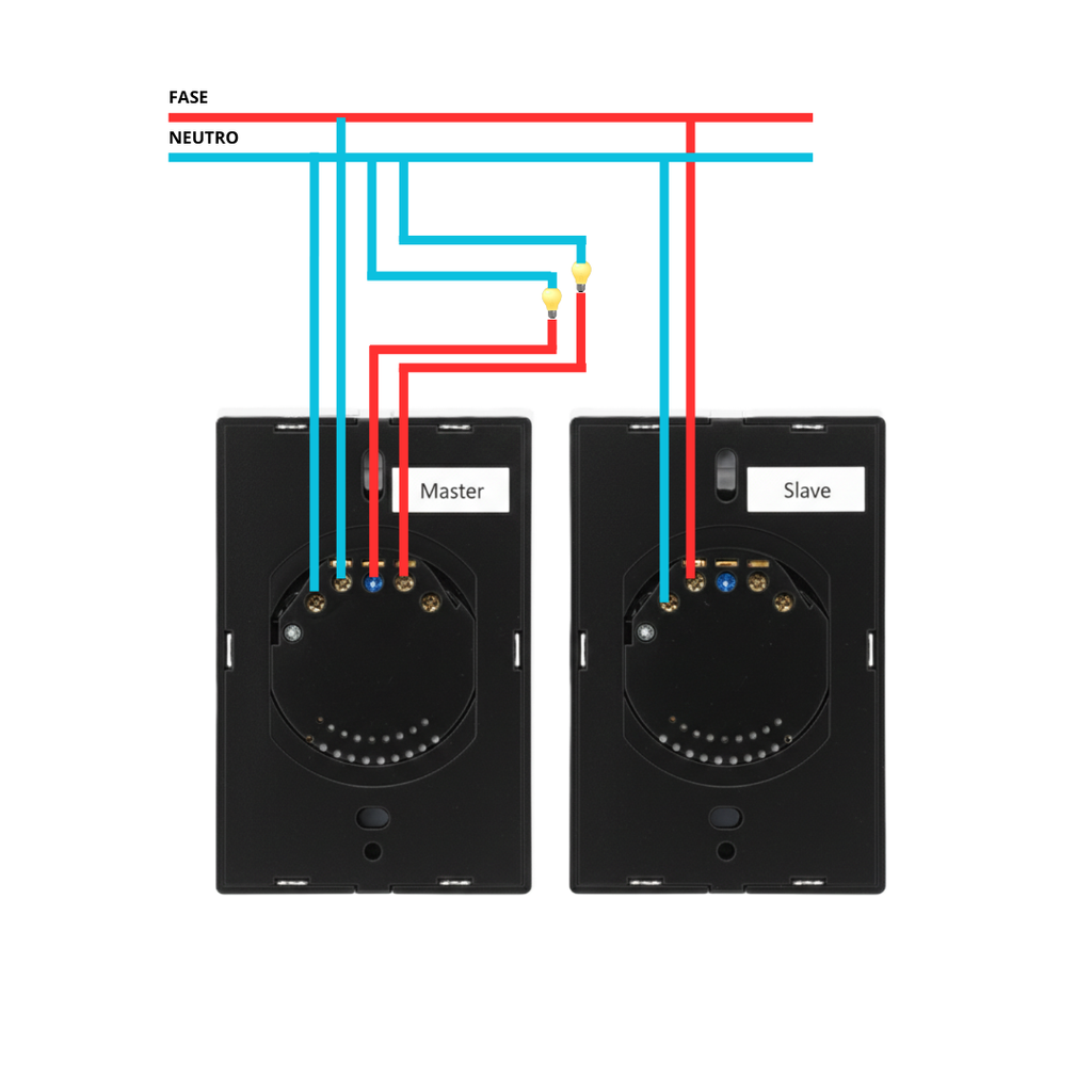 Interruptor 2 Botones 3-Way Color Negro