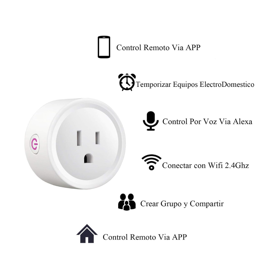 Mini Enchufe Inteligente Wi-Fi 16A – Control Total y Voz (Tuya / Alexa / Google)