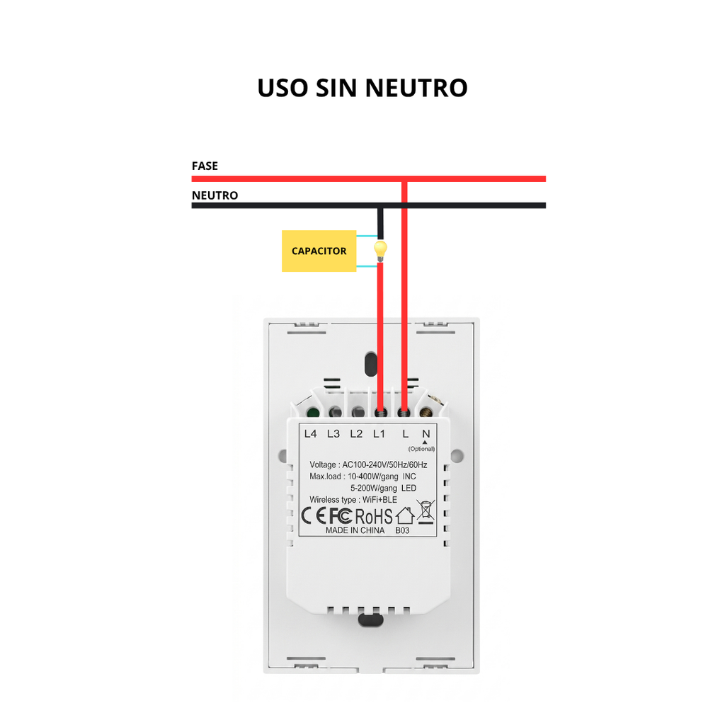 Interruptor inteligente WIFI 1 Botón Color Gris