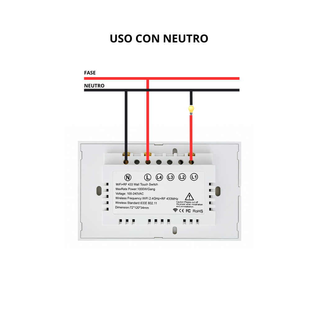 Interruptor inteligente 1 Botón Color Blanco