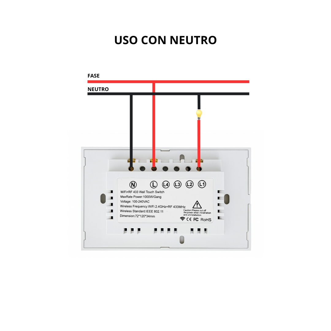 Interruptor inteligente 1 Botón Color Blanco