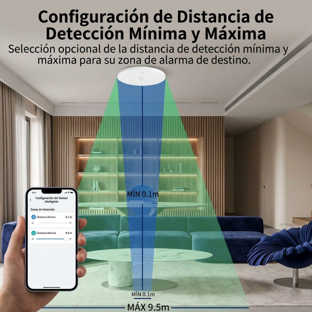 Sensor de presencia de respiración humana de techo Zigbee 3.0