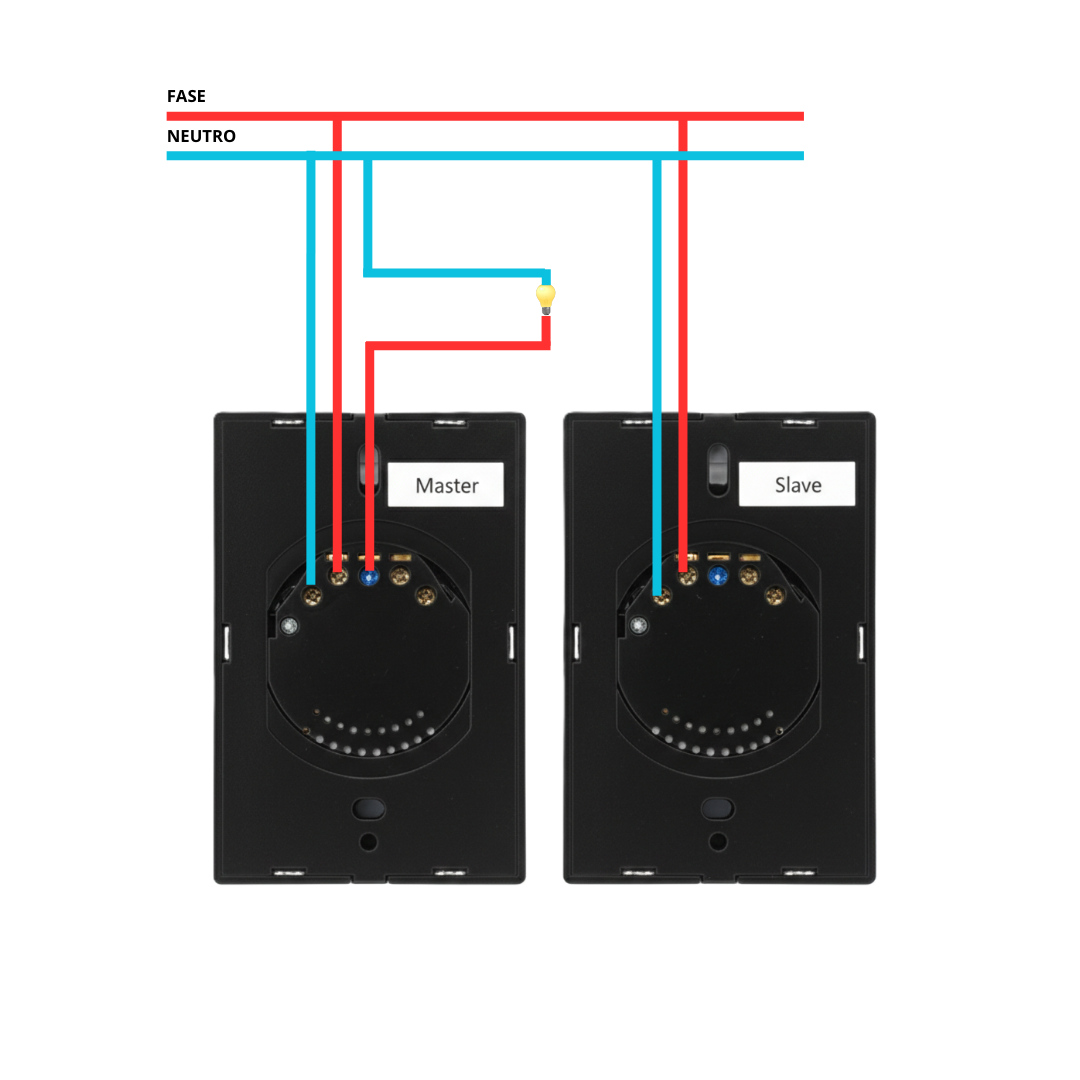 Interruptor 1 Botón 3-Way Color Negro