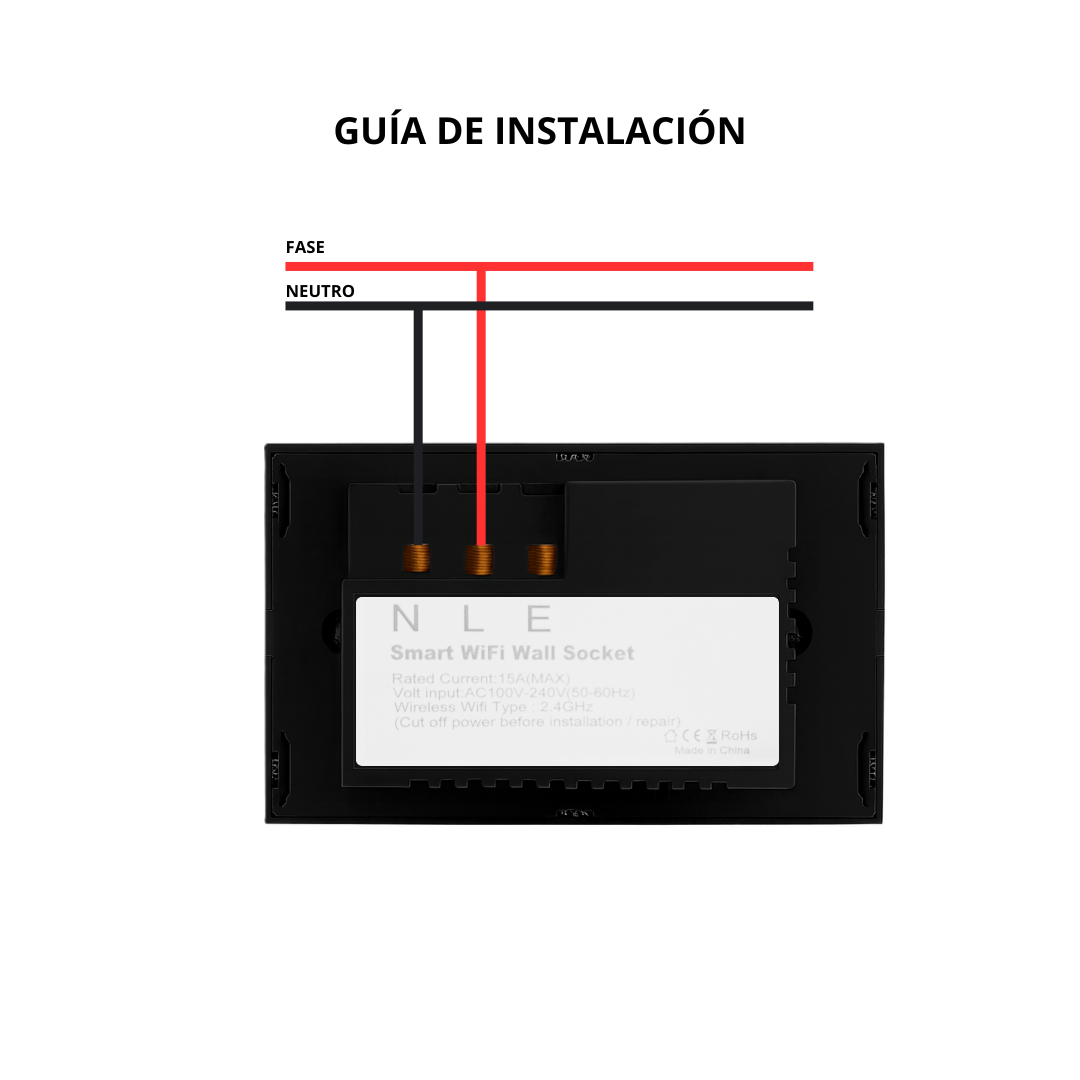 Tomacorriente Sencillo Inteligente Color Negro