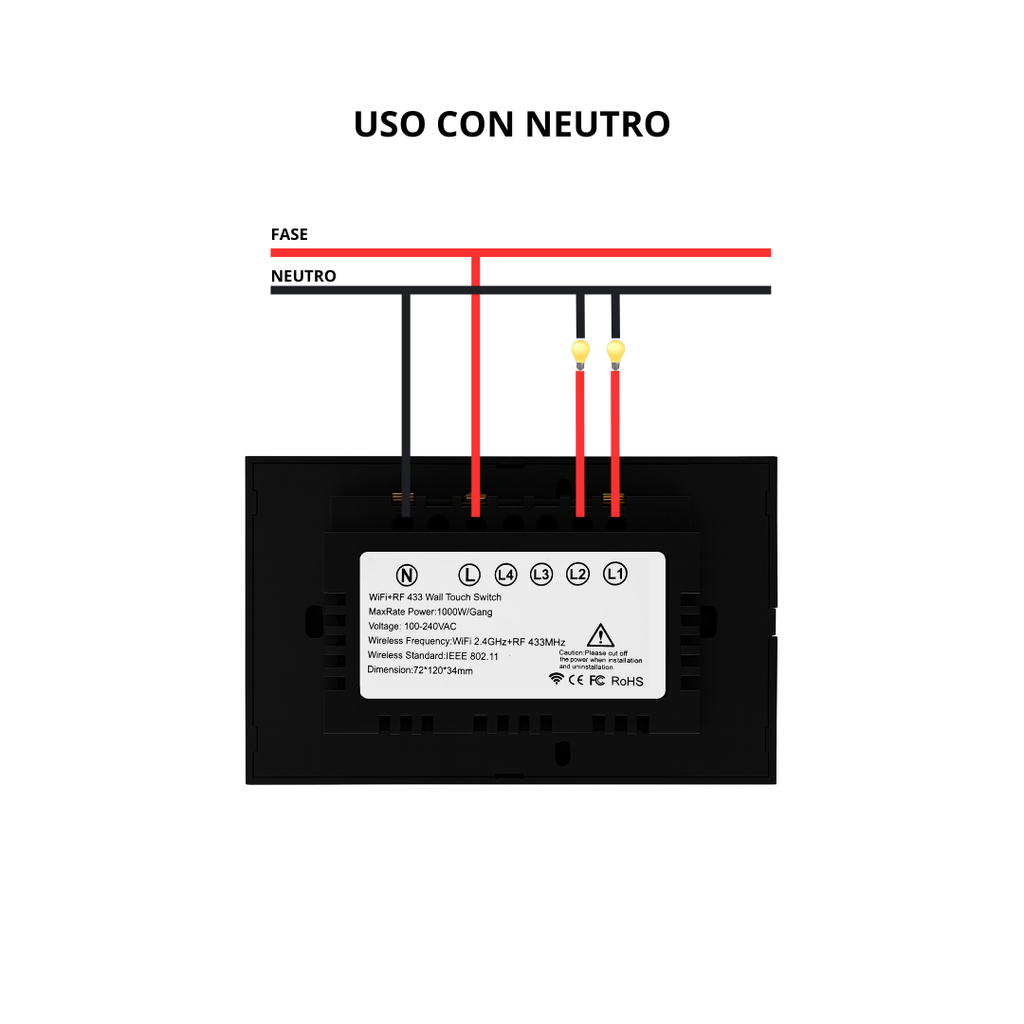 Interruptor inteligente 2 Botones Color Blanco