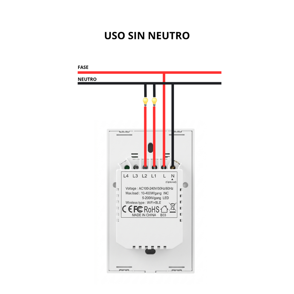 Interruptor inteligente WIFI 2 Botones Color Gris