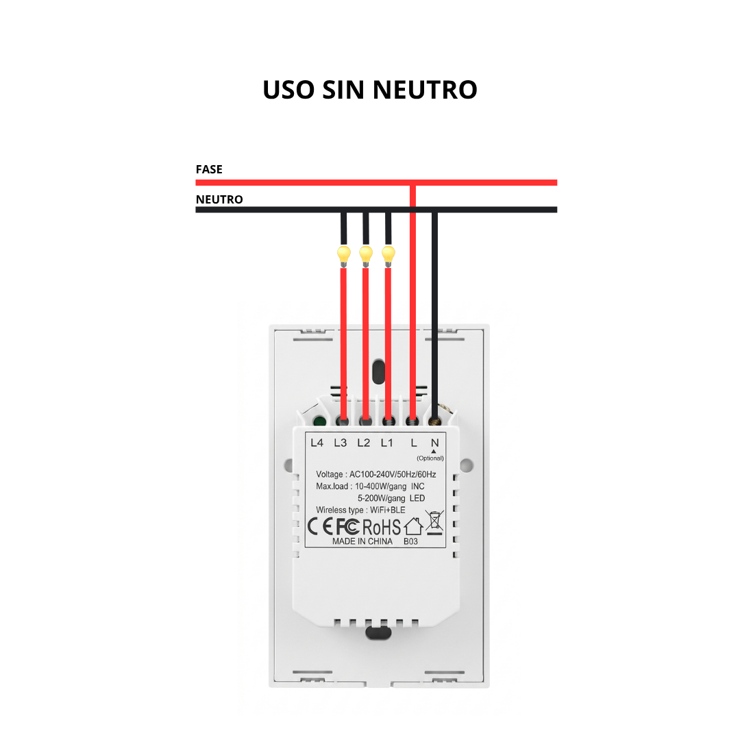 Interruptor inteligente WIFI 3 Botones Color Gris