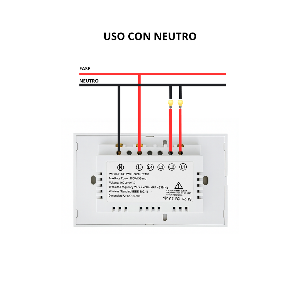 Interruptor inteligente 2 Botones Color Blanco