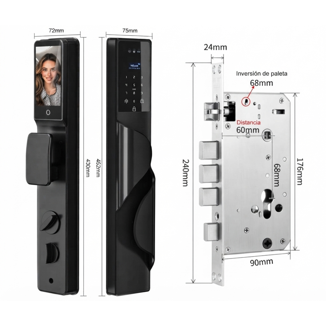 Cerradura Inteligente AURA Wi-Fi de Alta Gama para Exteriores e Interiores