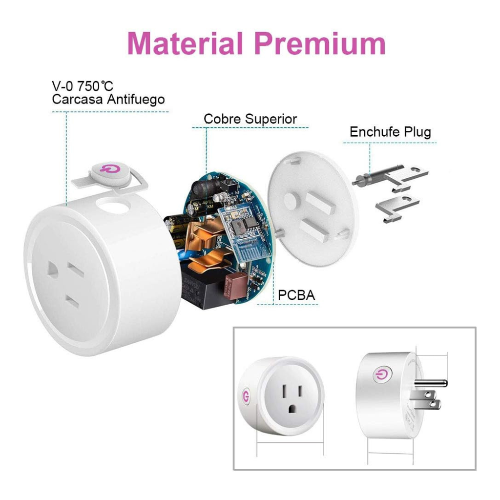 Mini Enchufe Inteligente Wi-Fi 16A – Control Total y Voz (Tuya / Alexa / Google)
