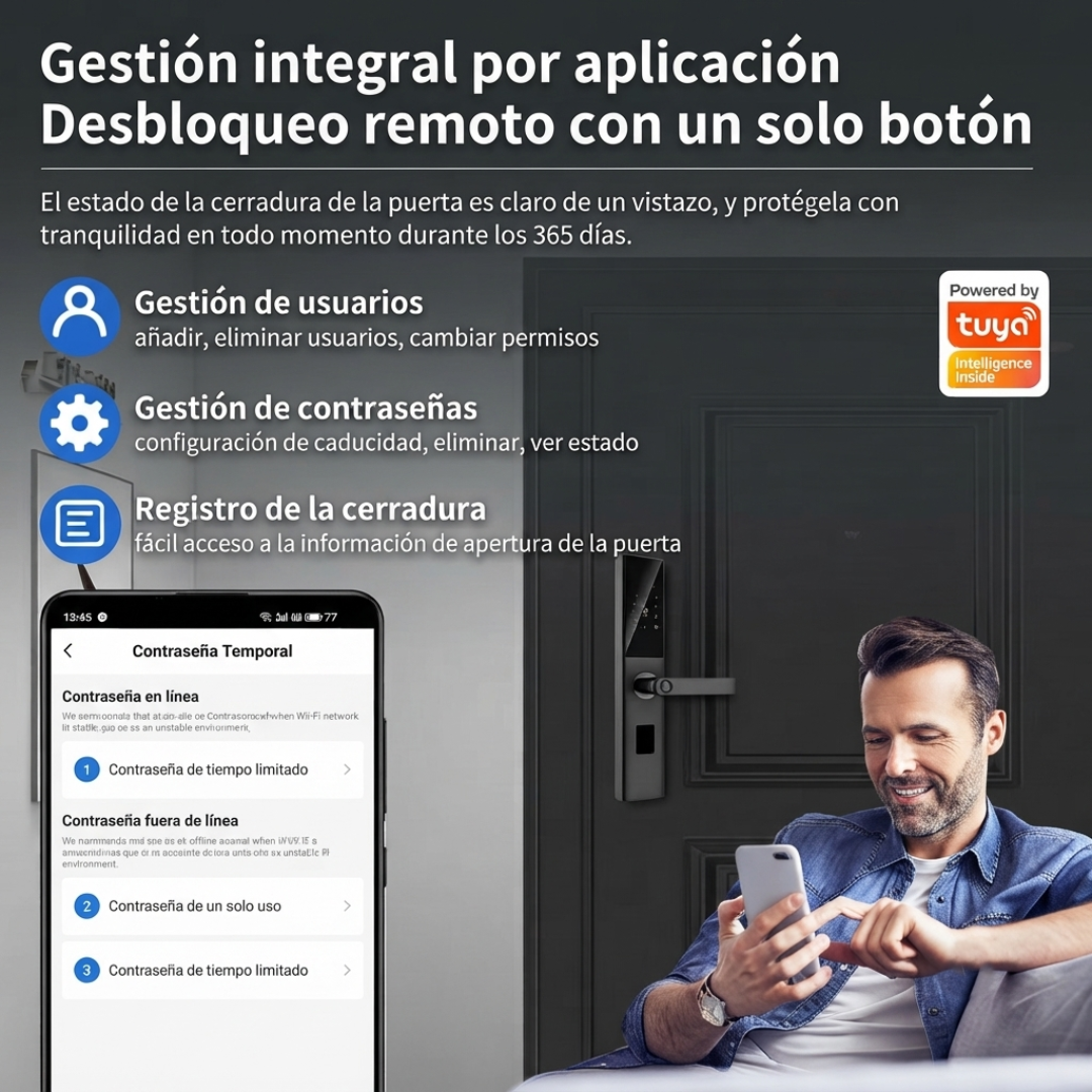 Cerradura Inteligente ZEFIR Para Interiores (Versión Wifi)