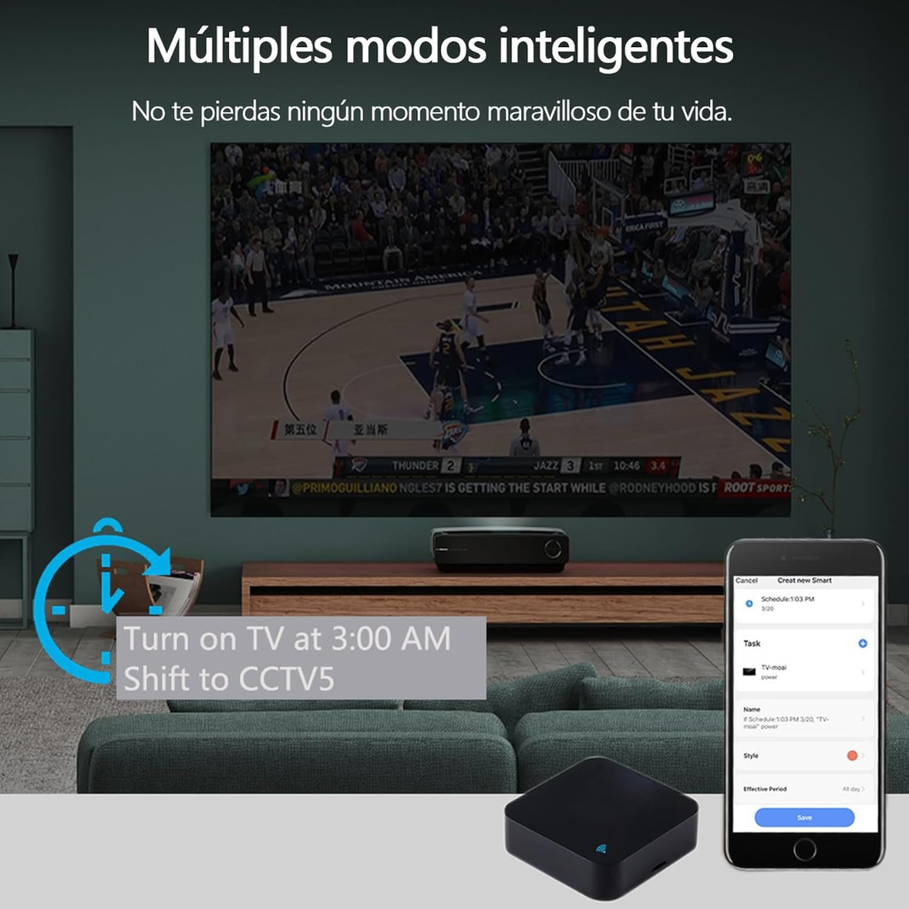 Hub Inteligente Dual: Control Total IR + RF (433MHz)