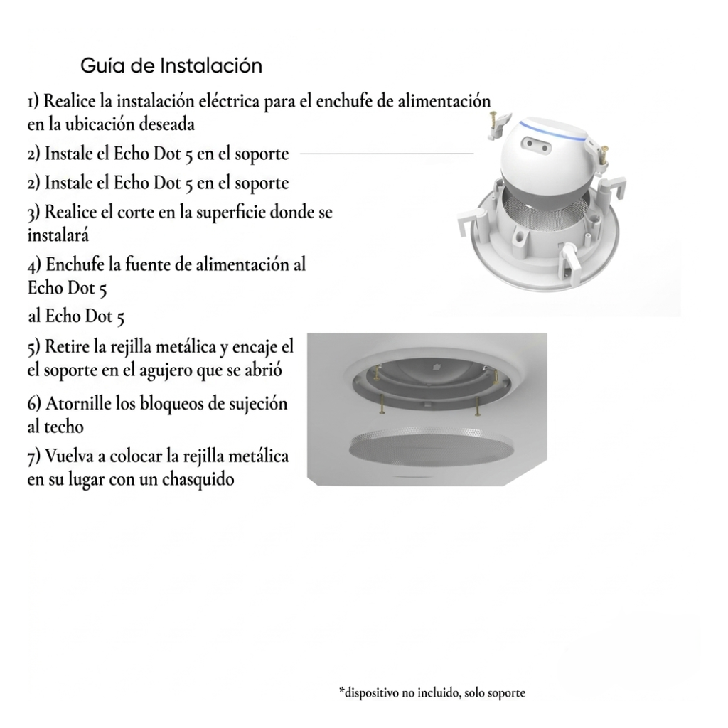 Base de Techo Empotrado Premium con Rejilla de Metal (Pro Line)