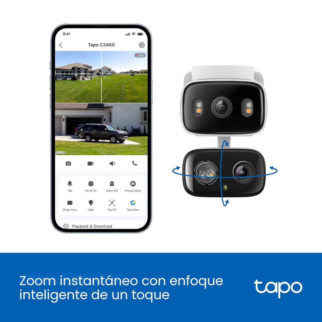 Cámara de Seguridad Dual Inteligente Tapo C246D 2K 3MP (Interior/Exterior)