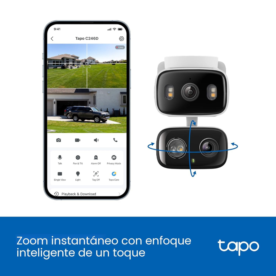 Cámara de Seguridad Dual Inteligente Tapo C246D 2K 3MP (Interior/Exterior)